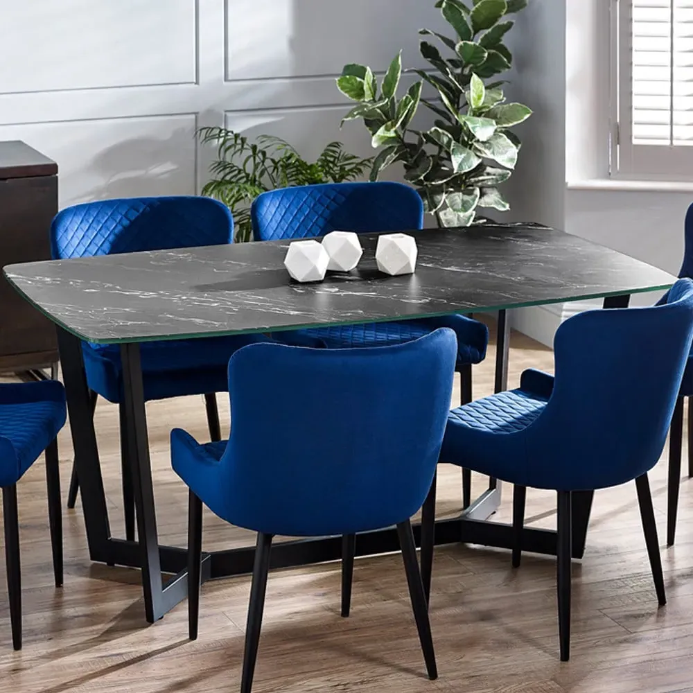 Olympus 6 Seater Dining Table - Black, Marble image