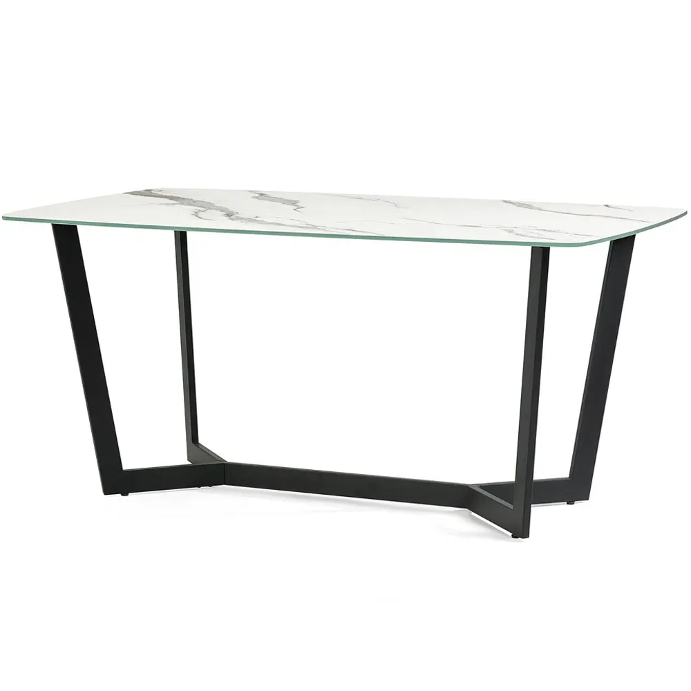 Olympus 6 Seater Dining Table - White, Marble