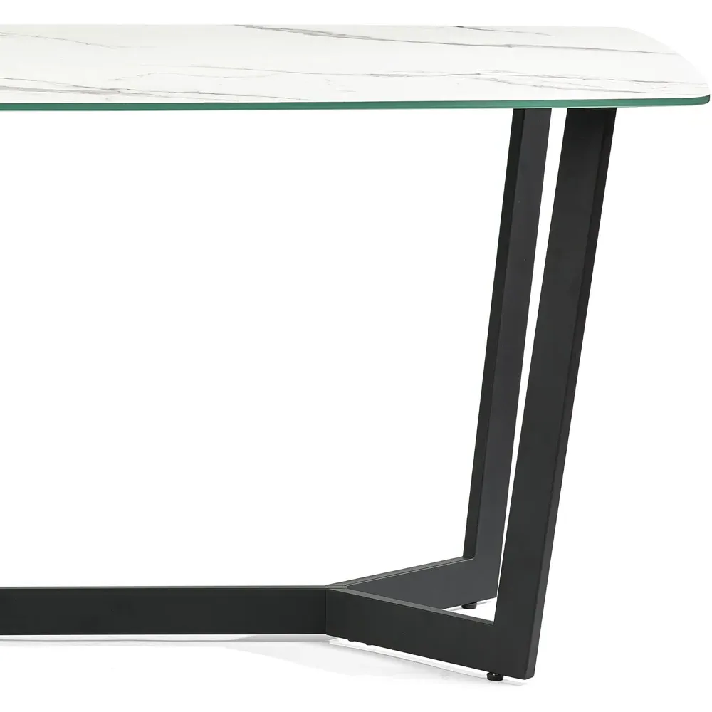 Olympus 6 Seater Dining Table - White, Marble
