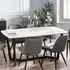 Olympus 6 Seater Dining Table - White, Marble