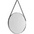 Opera Round Mirror with Leather Strap - Silver