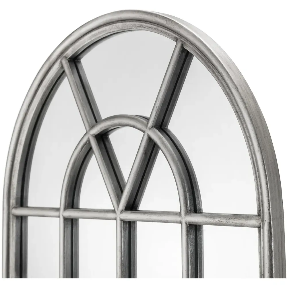 Opus Arched Window Wall Mirror - Pewter
