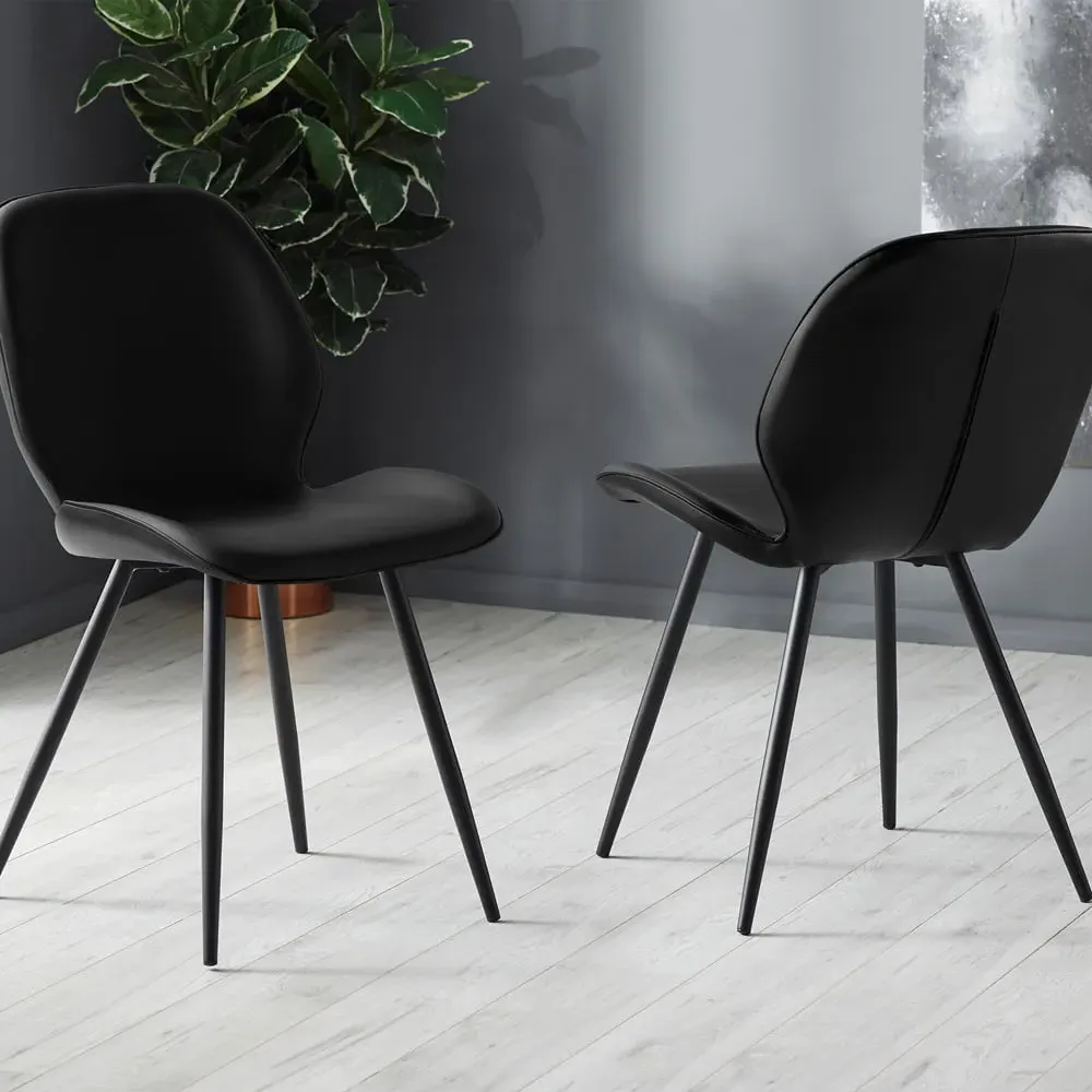 Otto Set of 2 Dining Chairs - Black