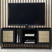 Padstow 2 Door TV Unit with Storage - Black