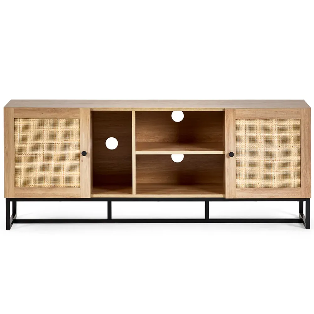 Padstow 2 Door TV Unit with Storage - Wood