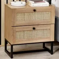 Padstow 2 Drawer Bedside Table - Brown, Oak
