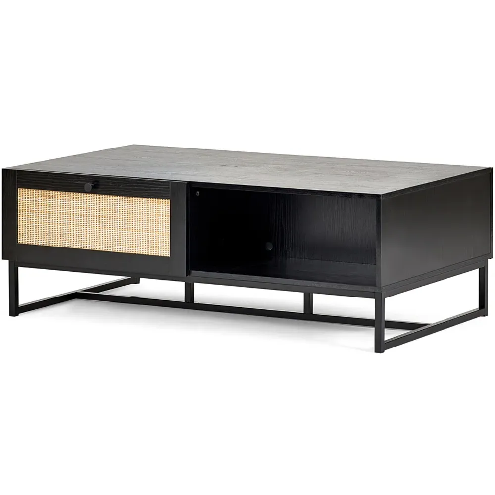 Padstow 2 Drawer Coffee Table - Black