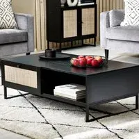 Padstow 2 Drawer Coffee Table - Black