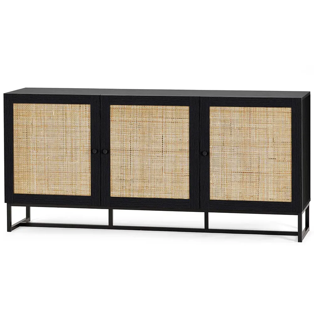 Padstow 3 Door Sideboard - Black