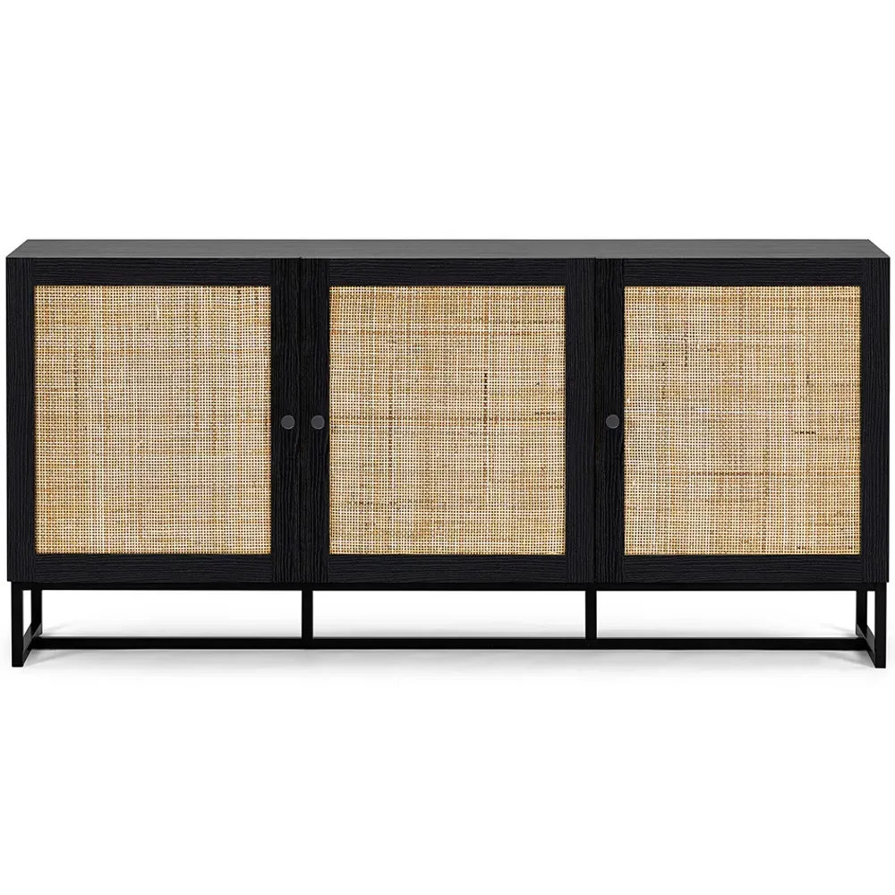 Padstow 3 Door Sideboard - Black