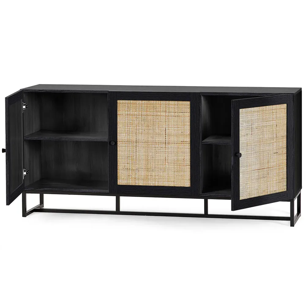 Padstow 3 Door Sideboard - Black