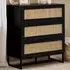 Padstow 3 Drawer Chest of Drawers - Black, Rattan