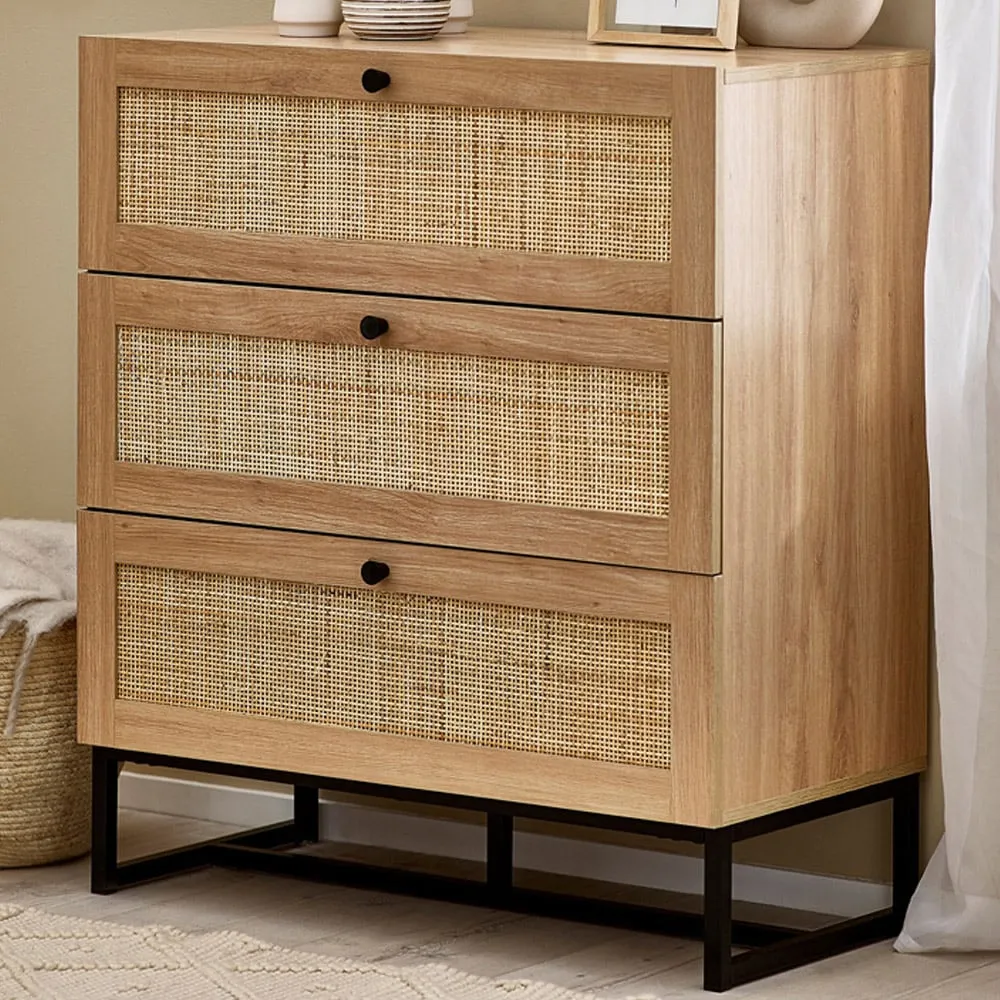 Padstow 3 Drawer Chest of Drawers - Brown, Oak