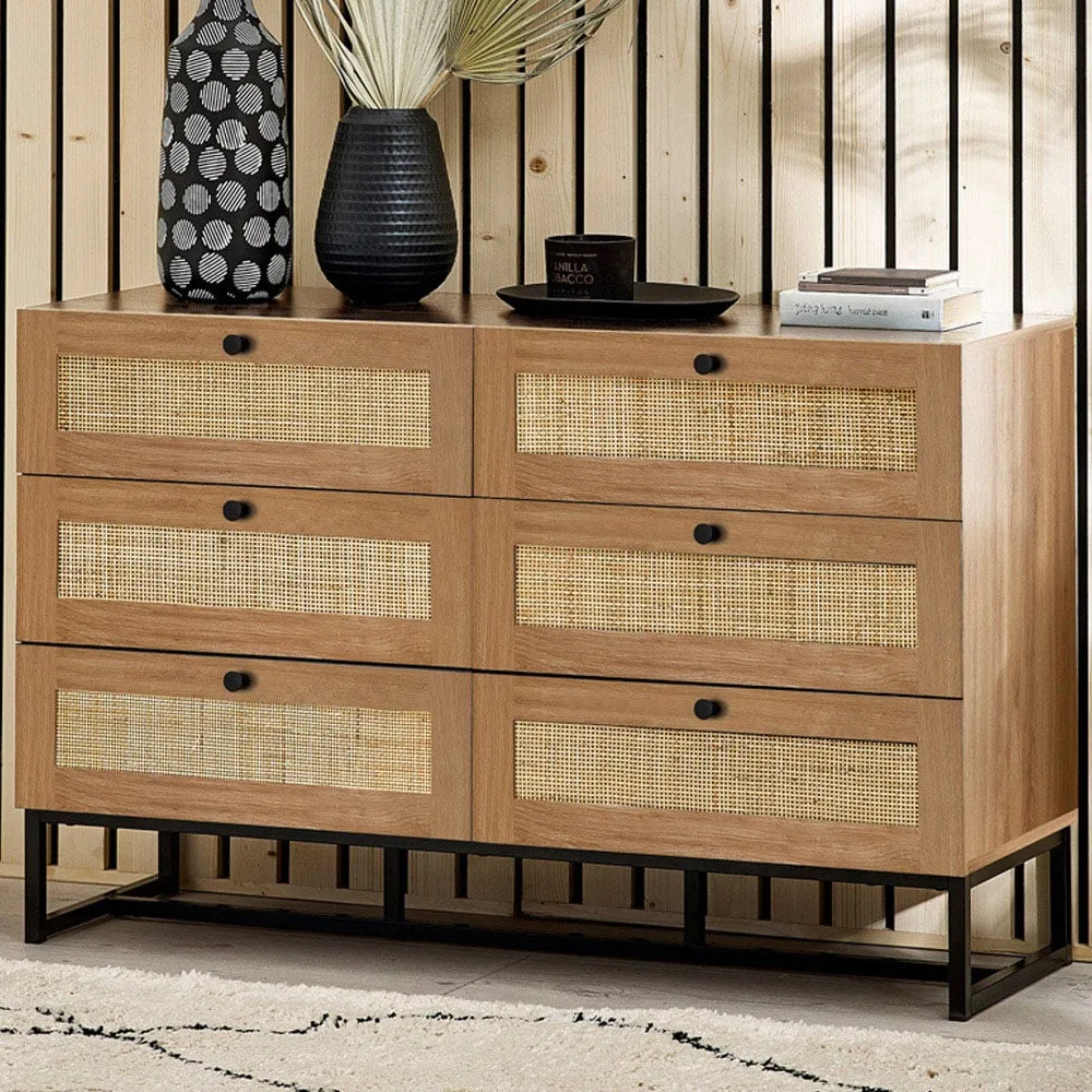 Padstow 6 Drawer Chest of Drawers - Brown, Oak
