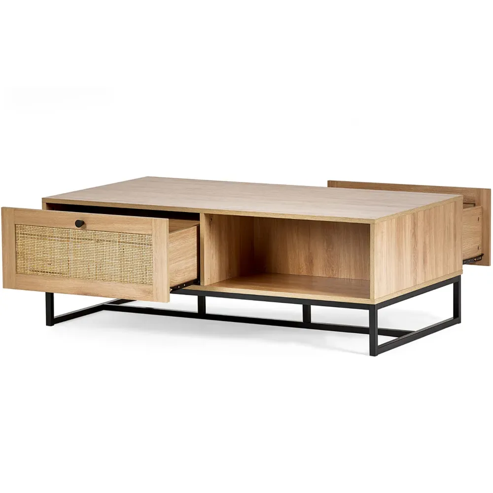 Padstow Coffee Table with Storage - Oak