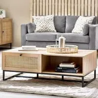 Padstow Coffee Table with Storage - Oak