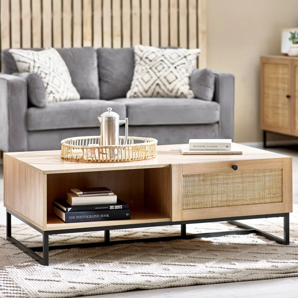 Padstow Coffee Table with Storage - Oak