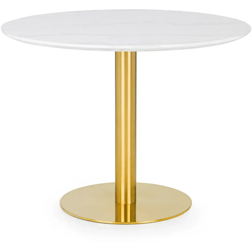 Palermo 4-Seater Round Dining Table - White, Marble