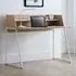 Palmer Single Shelf Desk - White, Oak Effect