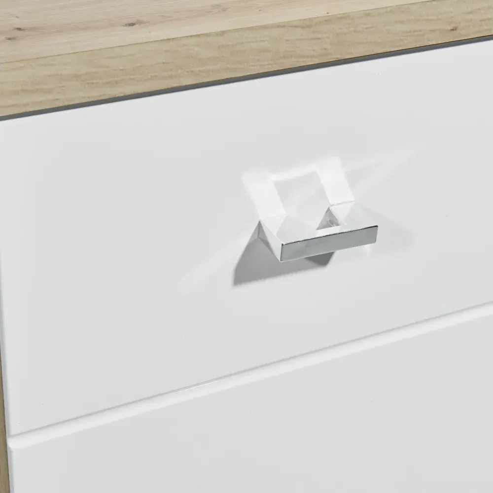 Pool 2 Door Single Drawer Tall Cabinet - White, Oak