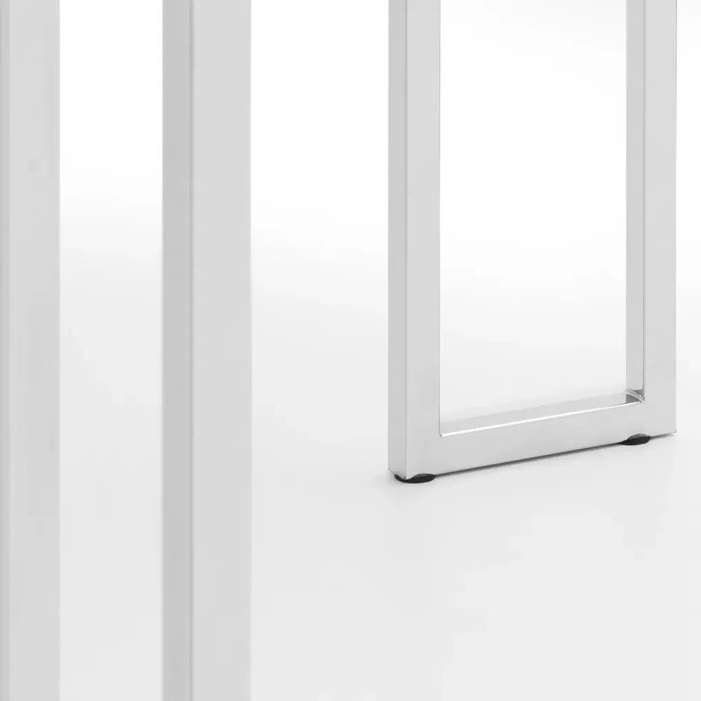 Positano 4 Seater Dining Table - Silver, Marble