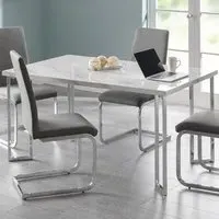 Positano 4 Seater Dining Table - Silver, Marble