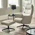 Priya Recliner Chair with Footstool - Grey, Faux Leather