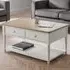 Provence 2 Drawer Coffee Table - Grey, Limed Oak