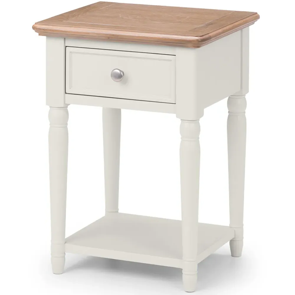 Provence Single Drawer Lamp Table - Grey, Lacquer
