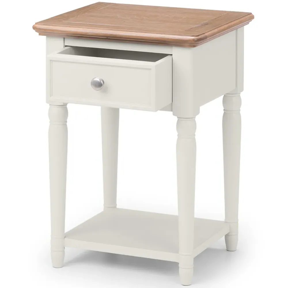 Provence Single Drawer Lamp Table - Grey, Lacquer