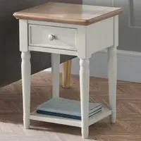 Provence Single Drawer Lamp Table - Grey, Lacquer