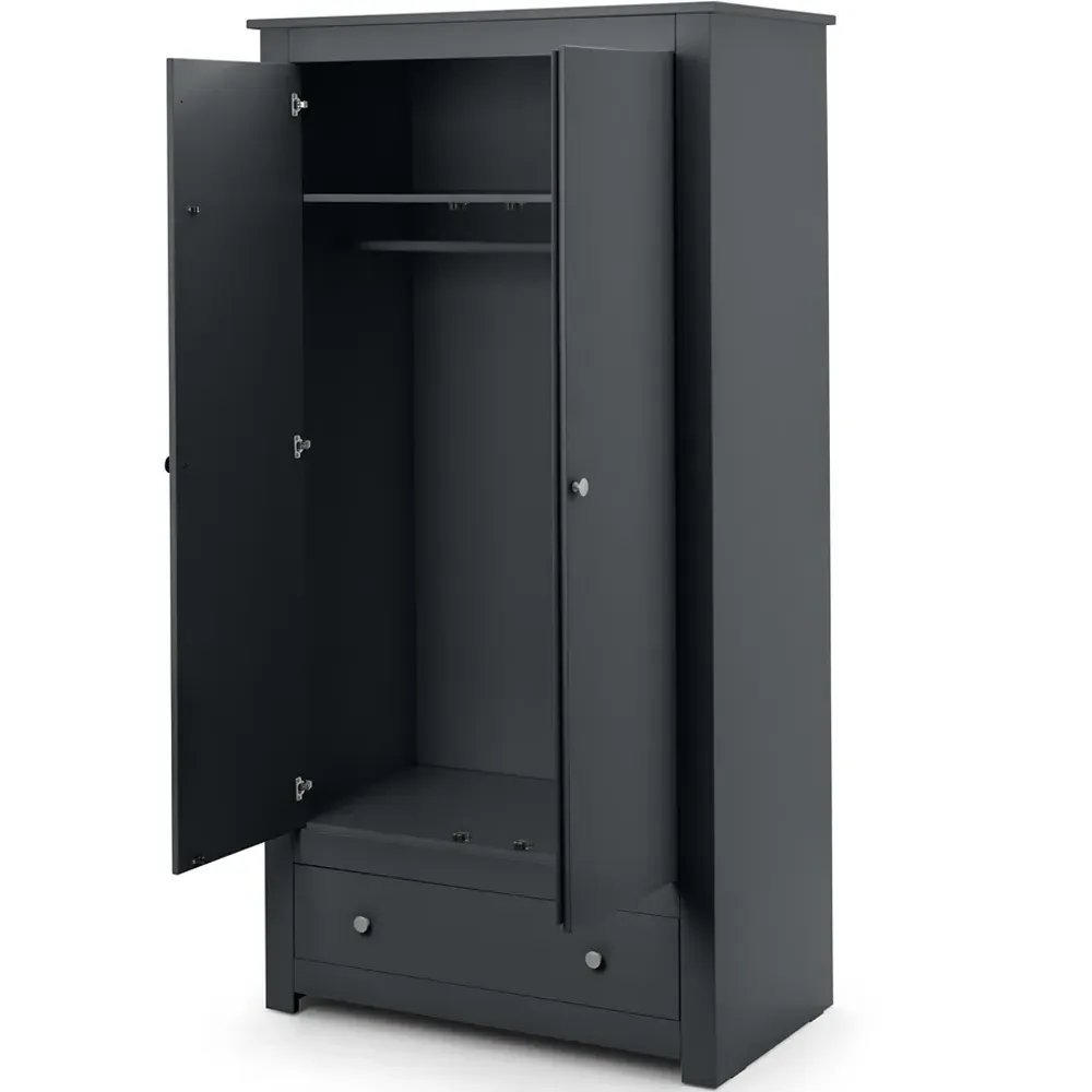 Radley 2 Door Wardrobe with Drawer - Anthracite