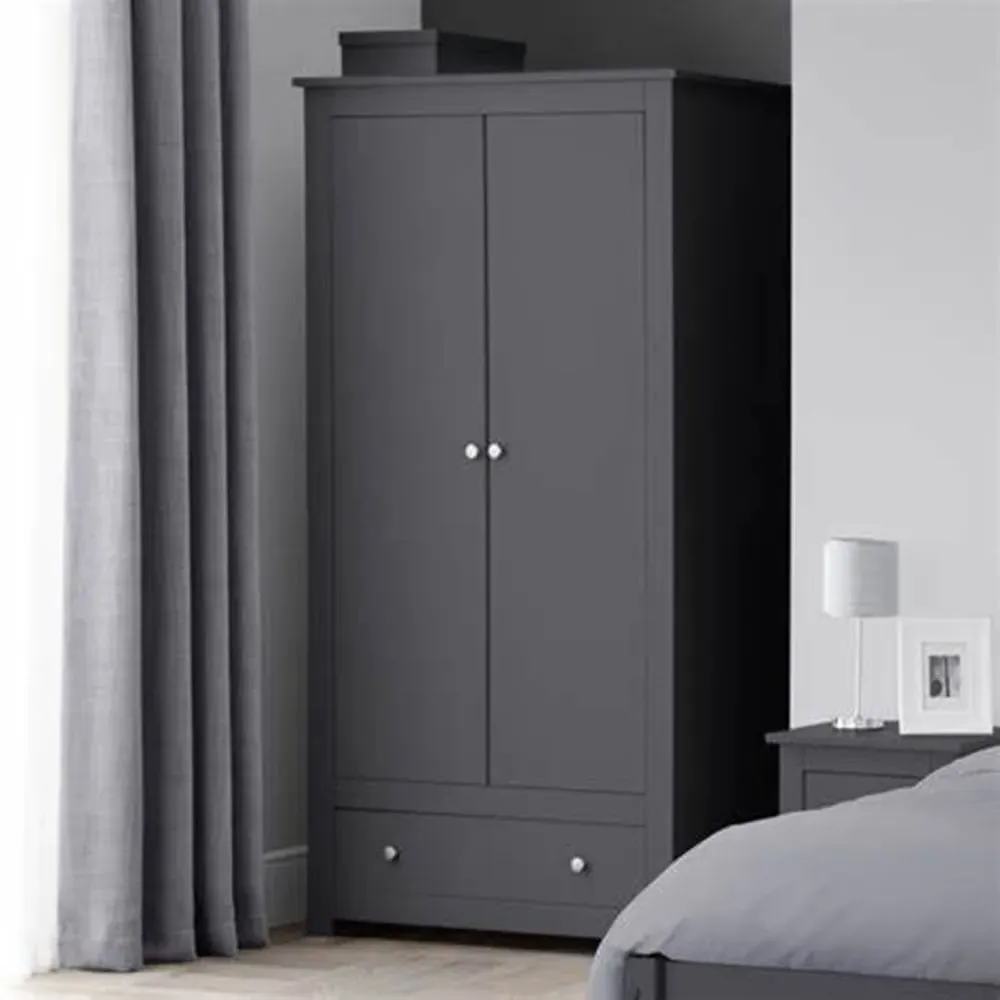 Radley 2 Door Wardrobe with Drawer - Anthracite