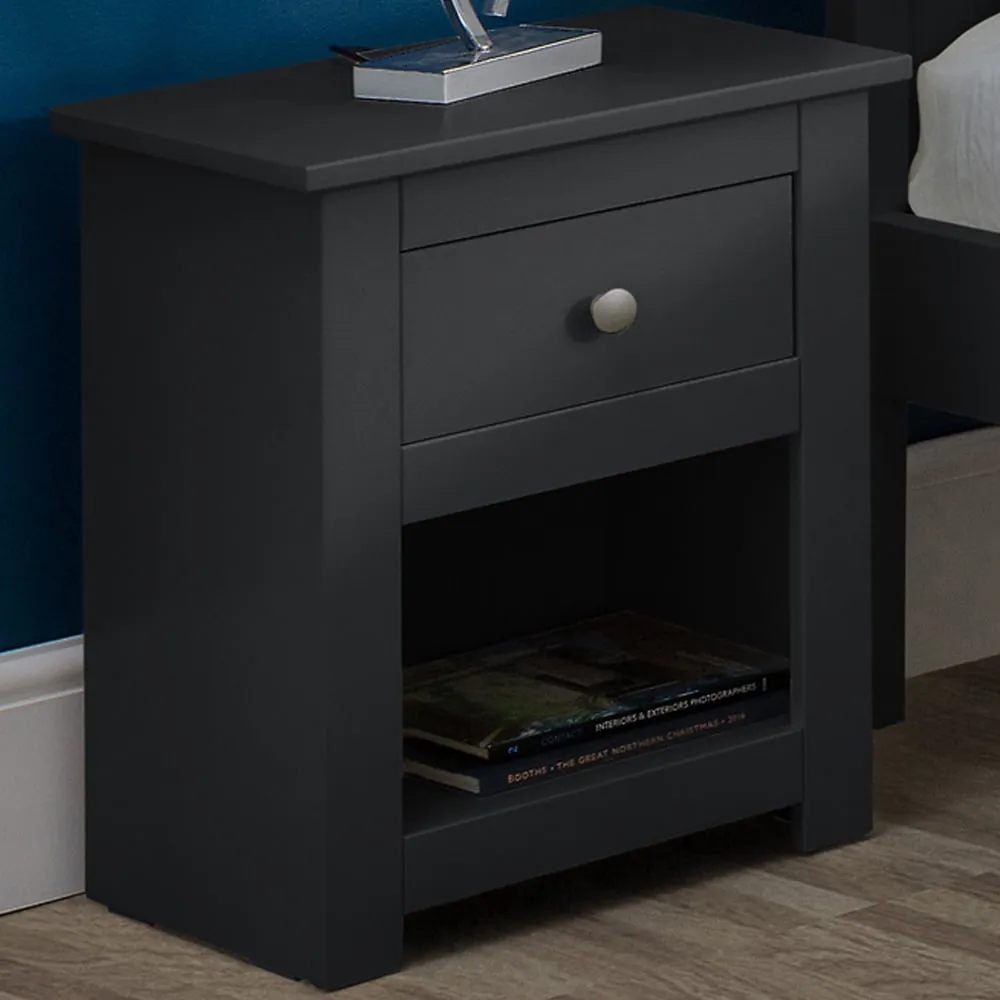 Radley Bedside Table with Drawer - Anthracite image