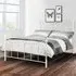 Rebecca Single Bed Frame - Stone White, Metal