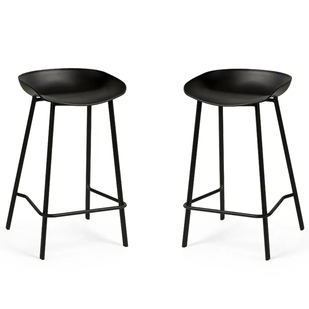 Renzo Bar Stool Set of 2 - Black