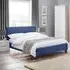 Rialto Double Bed Frame - Blue, Linen