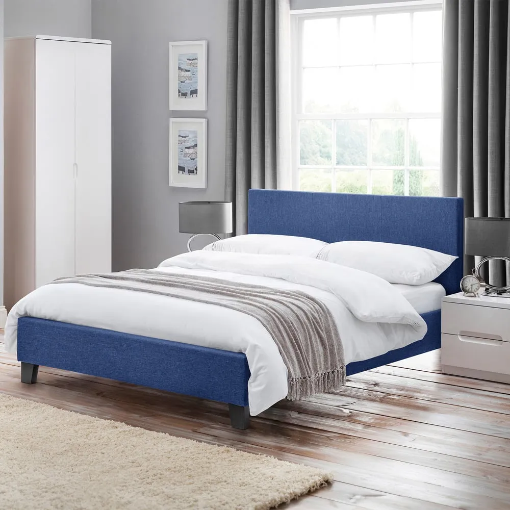 Rialto Double Bed Frame - Blue, Linen image