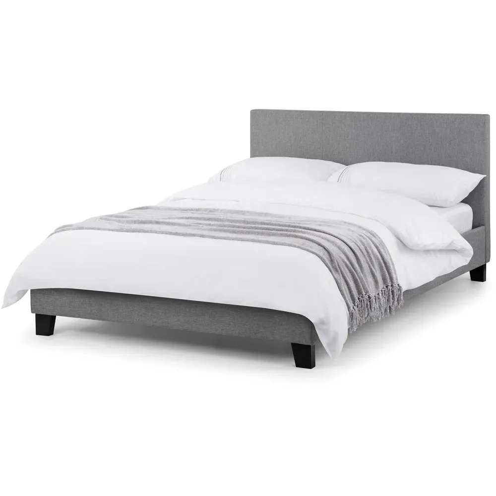 Rialto Double Bed Frame - Grey, Linen