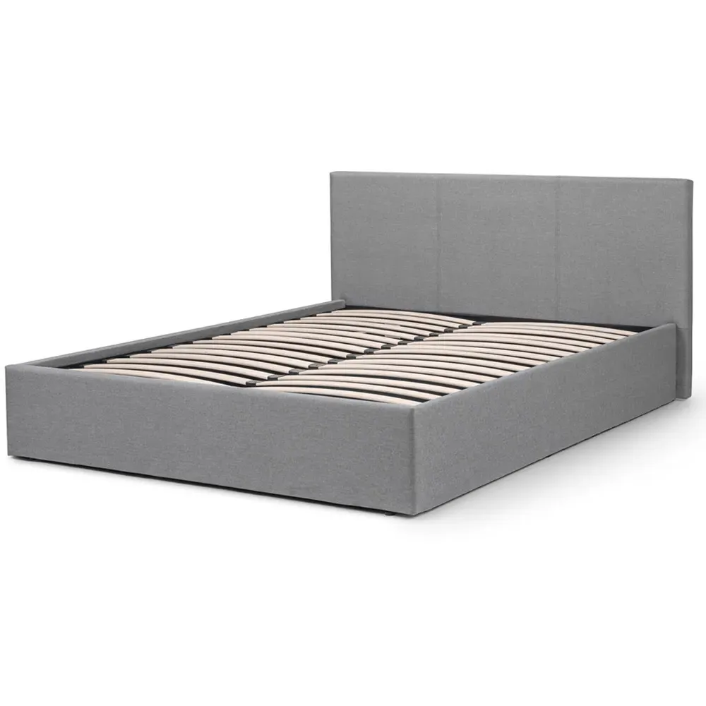 Rialto Double Bed with Storage - Light Grey, Linen