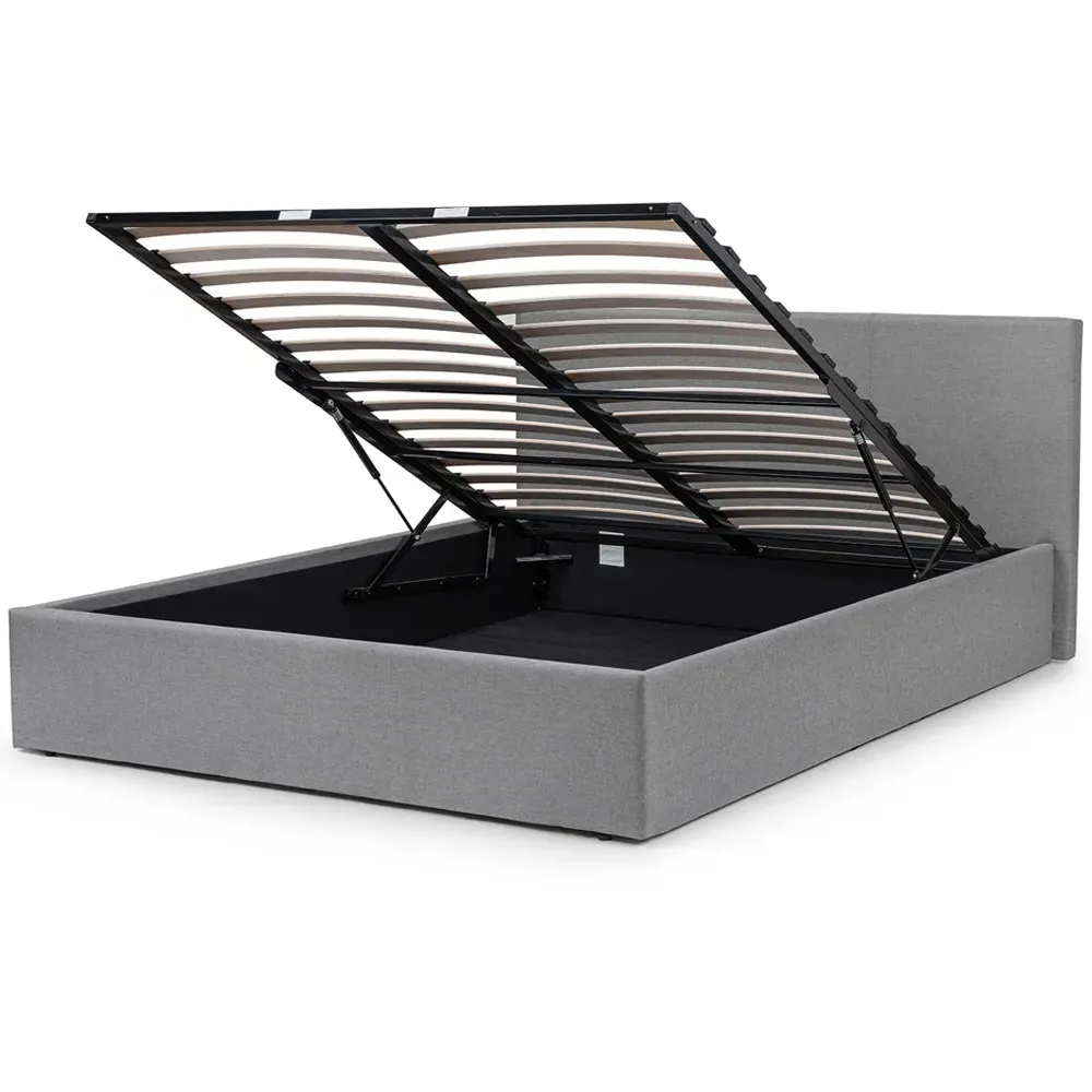 Rialto Double Bed with Storage - Light Grey, Linen