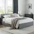 Rialto Double Bed with Storage - Light Grey, Linen