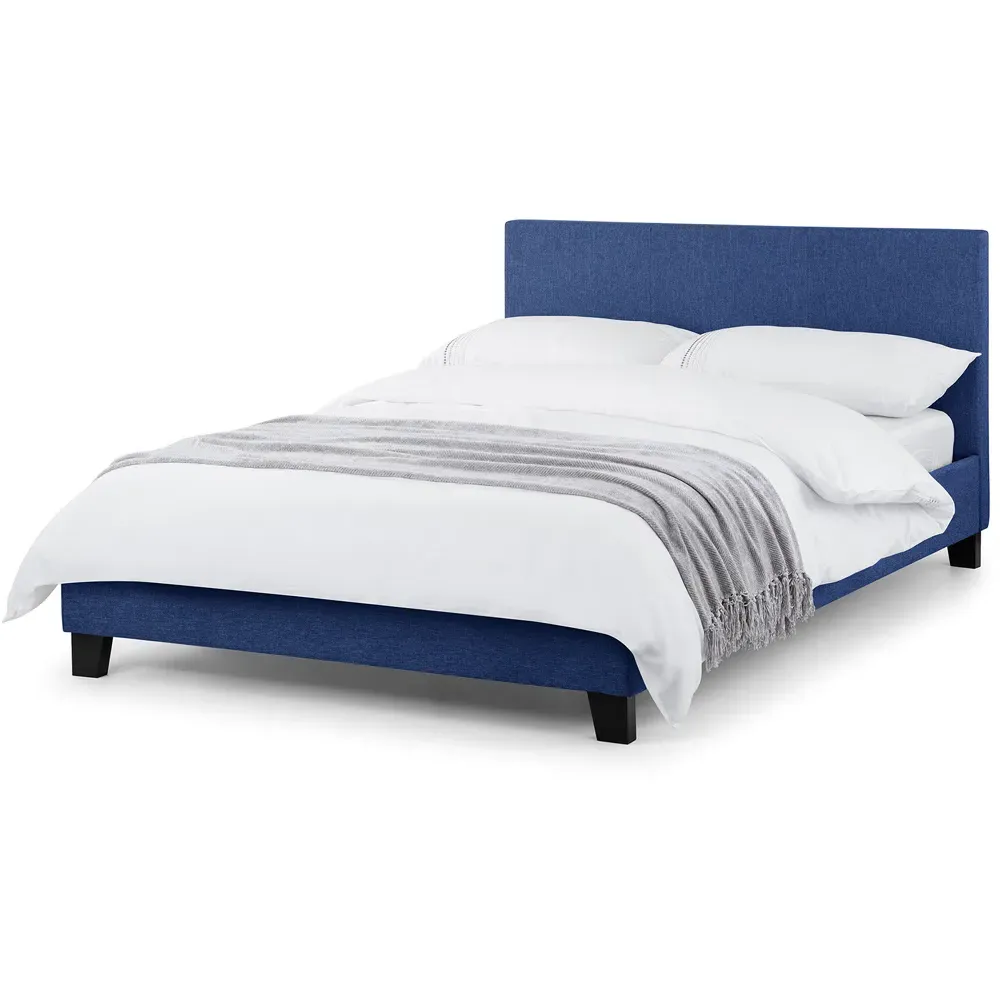 Rialto King Size Bed Frame - Blue, Linen