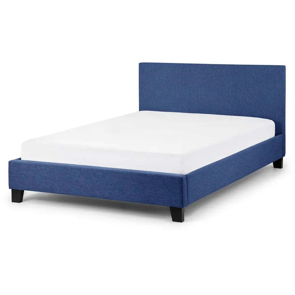 Rialto King Size Bed Frame - Blue, Linen