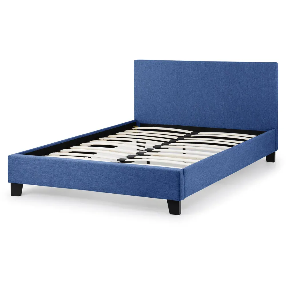 Rialto King Size Bed Frame - Blue, Linen