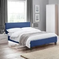 Rialto King Size Bed Frame - Blue, Linen