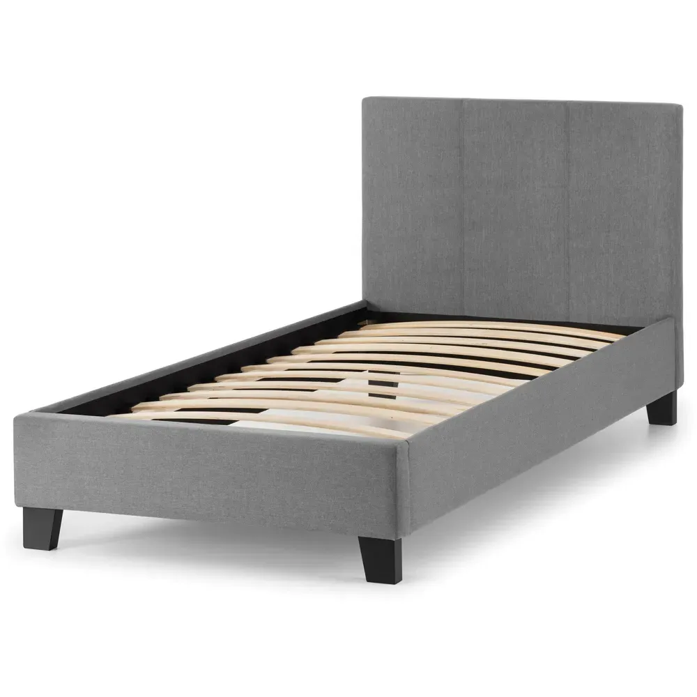 Rialto Single Bed Frame - Grey, Linen