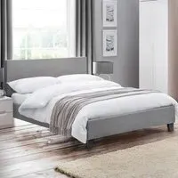Rialto Single Bed Frame - Grey, Linen