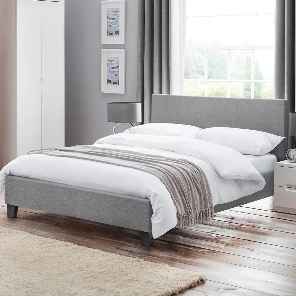 Rialto Single Bed Frame - Grey, Linen