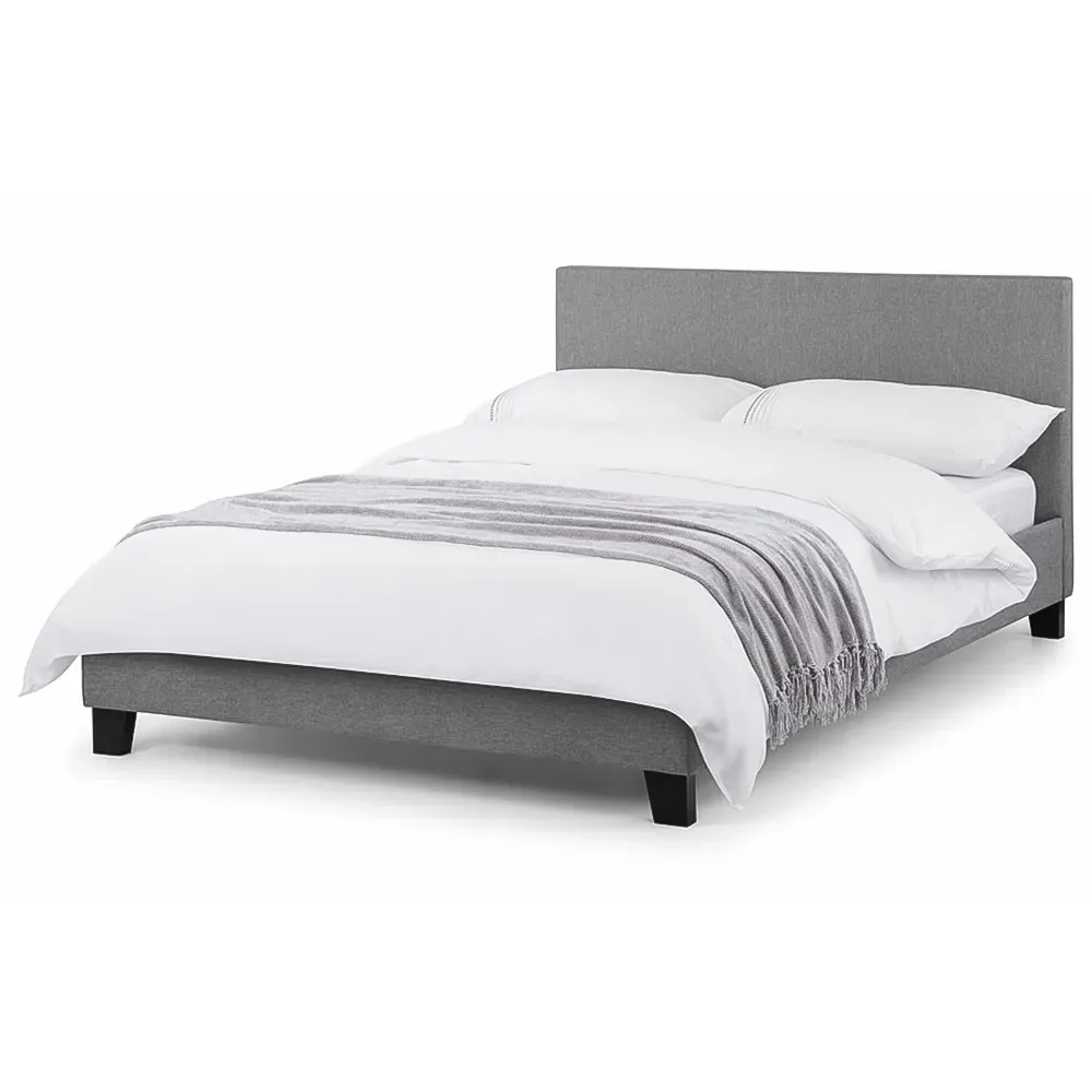 Rialto Small Double Bed Frame - Light Grey, Linen
